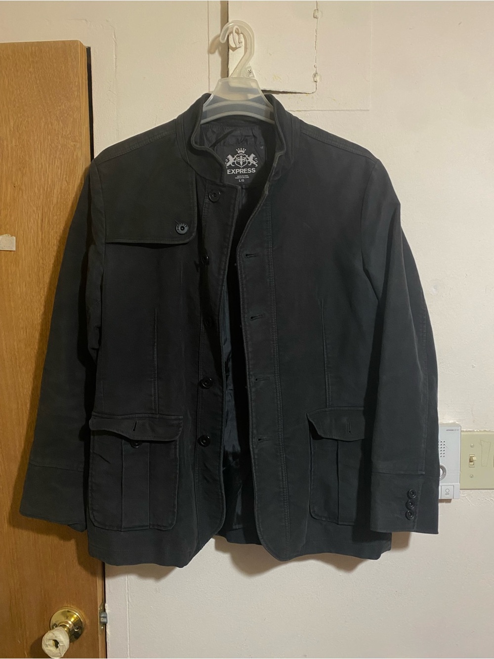 Express Men's Black Field Jacket with Flap Pockets. Open to Offers!